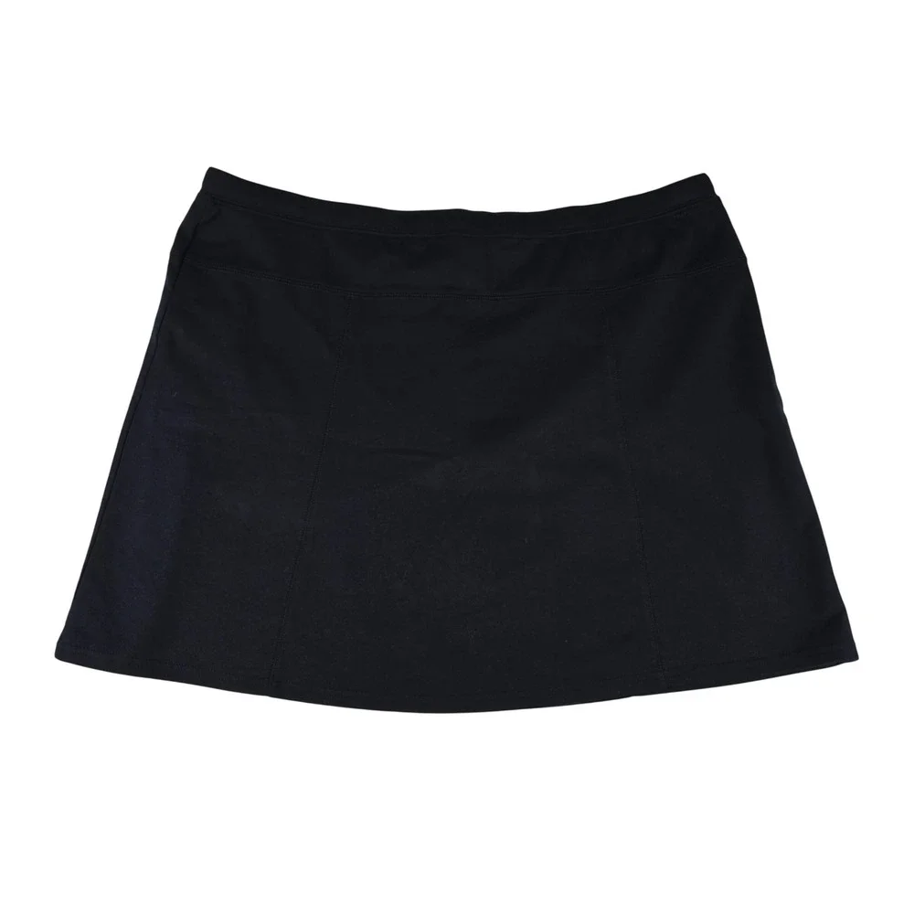 Avenue Active Skort Women 18/20 Black Drawstring Elastic Waist Built-in Shorts